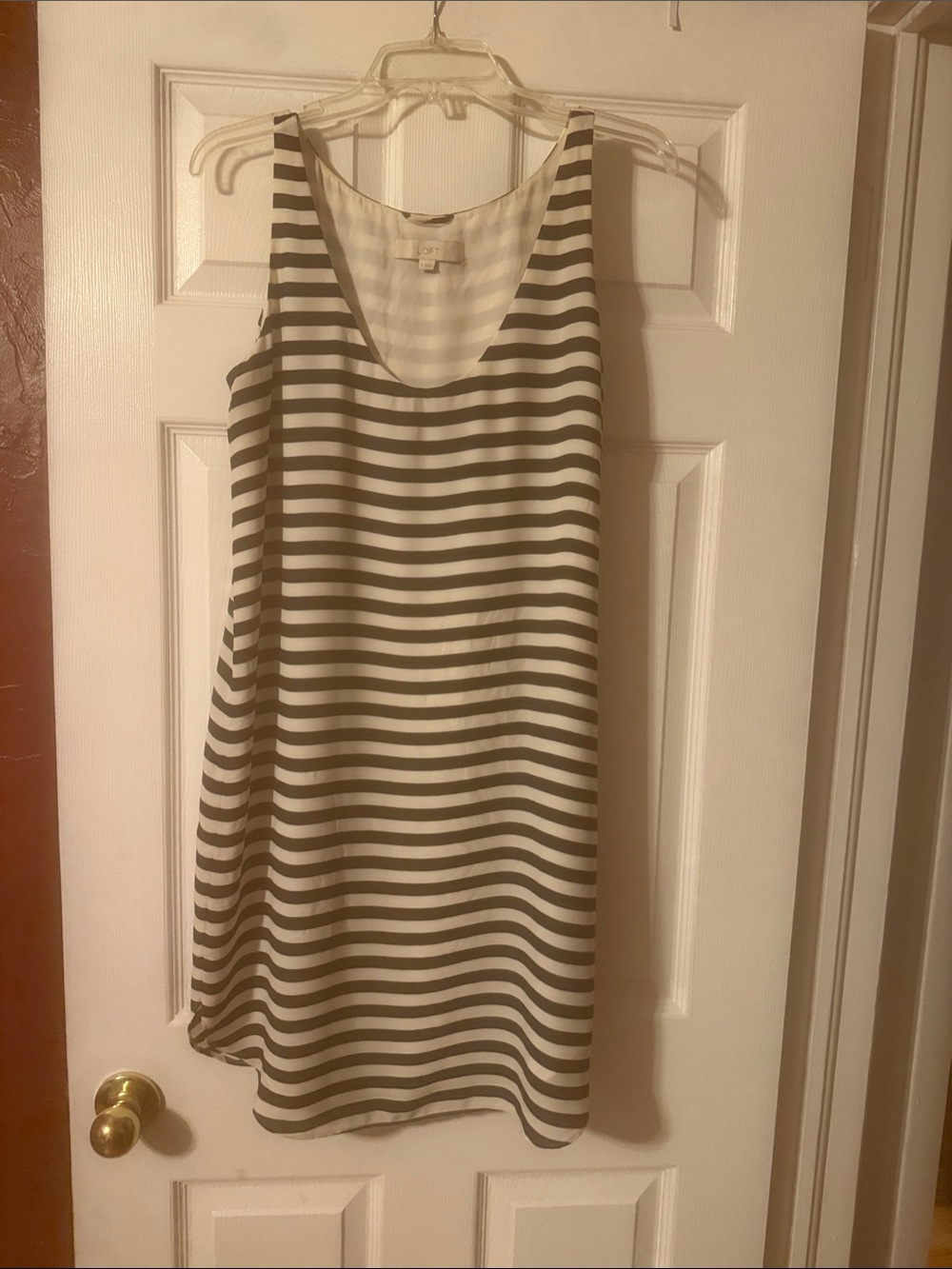 LOFT Navy and White Striped Sleeveless Dress